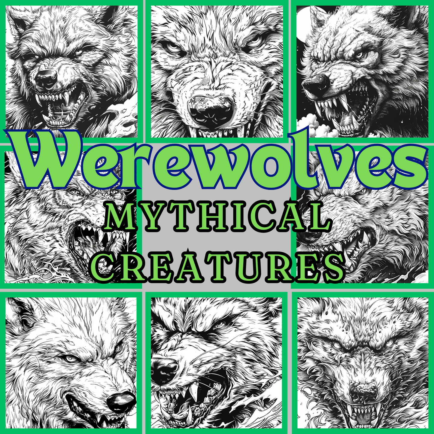 Werewolf Coloring Book | Digital Download | Fantasy Themed Coloring Book