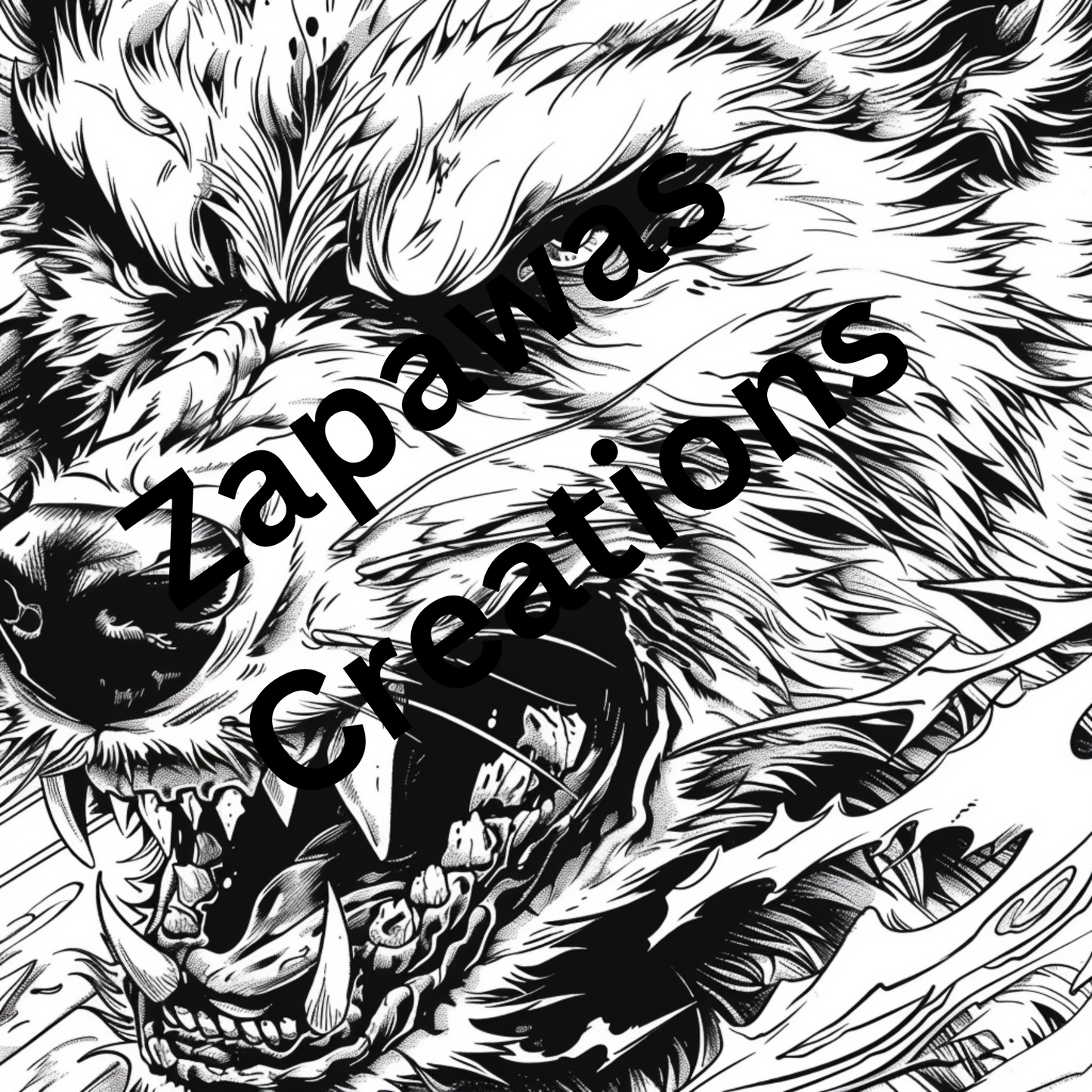 Werewolf Coloring Book | Digital Download | Fantasy Themed Coloring Book
