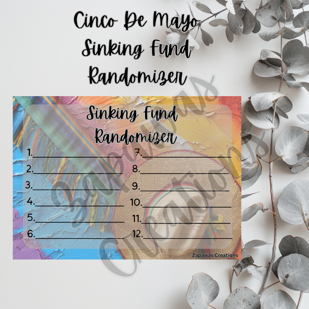 Sinking Fund Randomizer | Cinco De Mayo Themed | Digital Download | Cash Budgeting | Printable