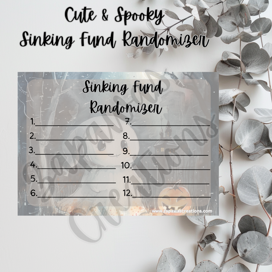 Cute & Spooky Sinking Fund Randomizer | Digital Download | Cash Budgeting | Printable