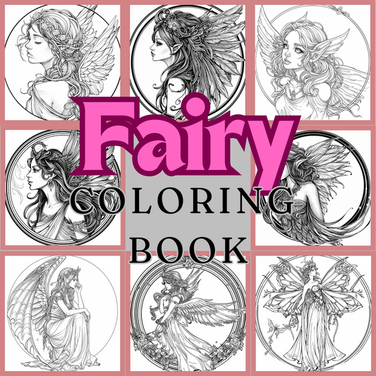 Fairy Coloring Book |  Digital Download | Fantasy Themed Coloring Book