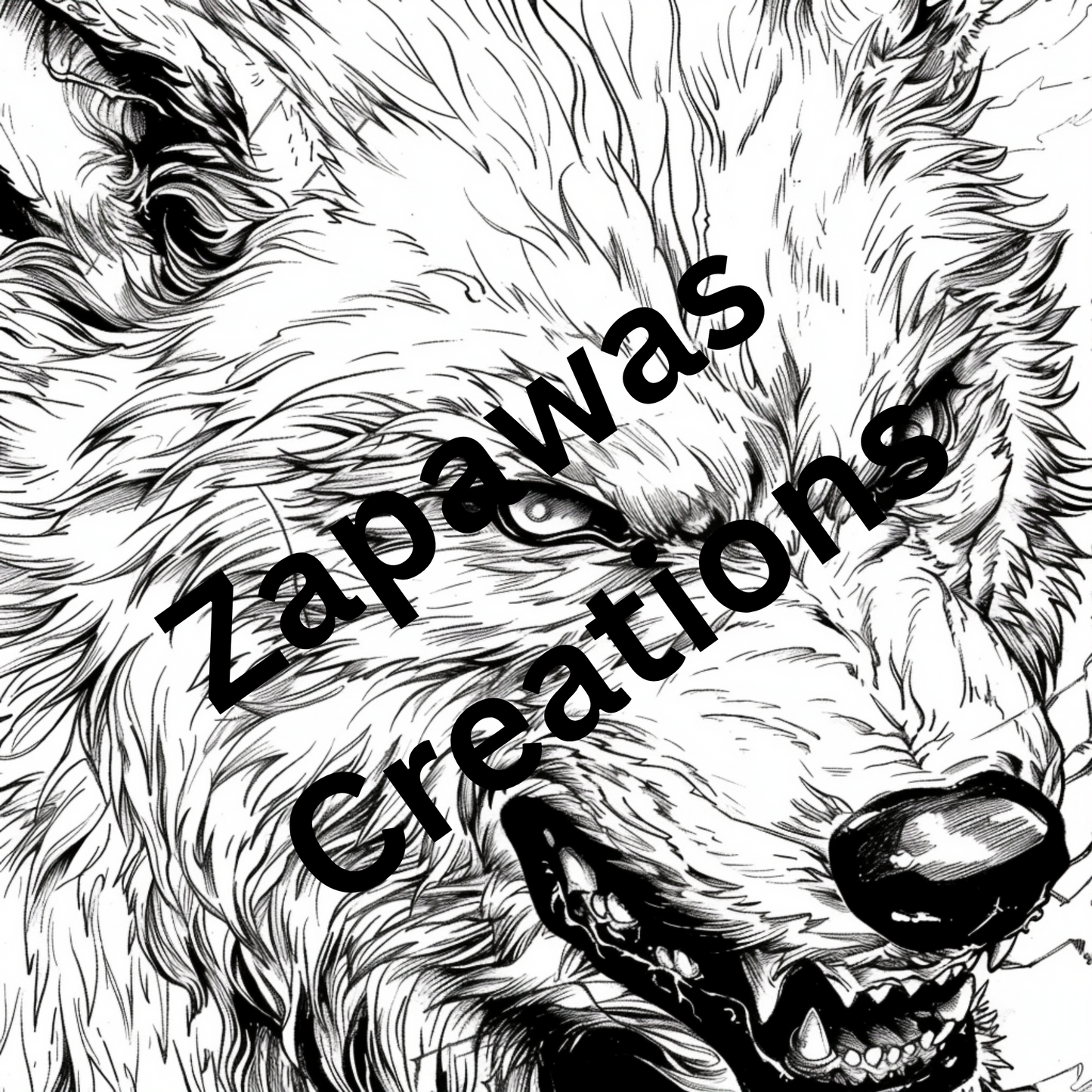 Werewolf Coloring Book |  Digital Download | Fantasy Themed Coloring Book