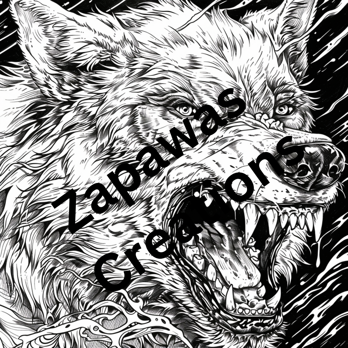 Werewolf Coloring Book |  Digital Download | Fantasy Themed Coloring Book