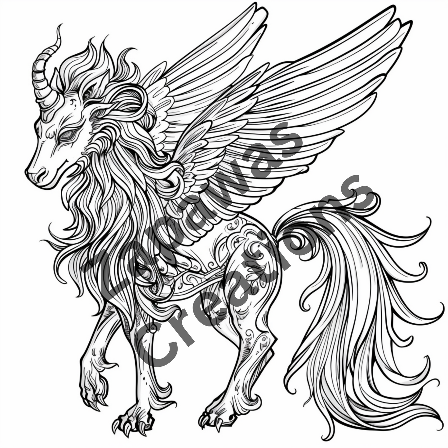 Mythical Creatures Coloring Book |  Digital Download | Fantasy Themed Coloring Book