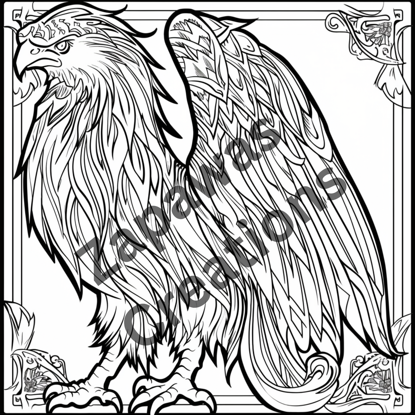 Mythical Creatures Coloring Book |  Digital Download | Fantasy Themed Coloring Book