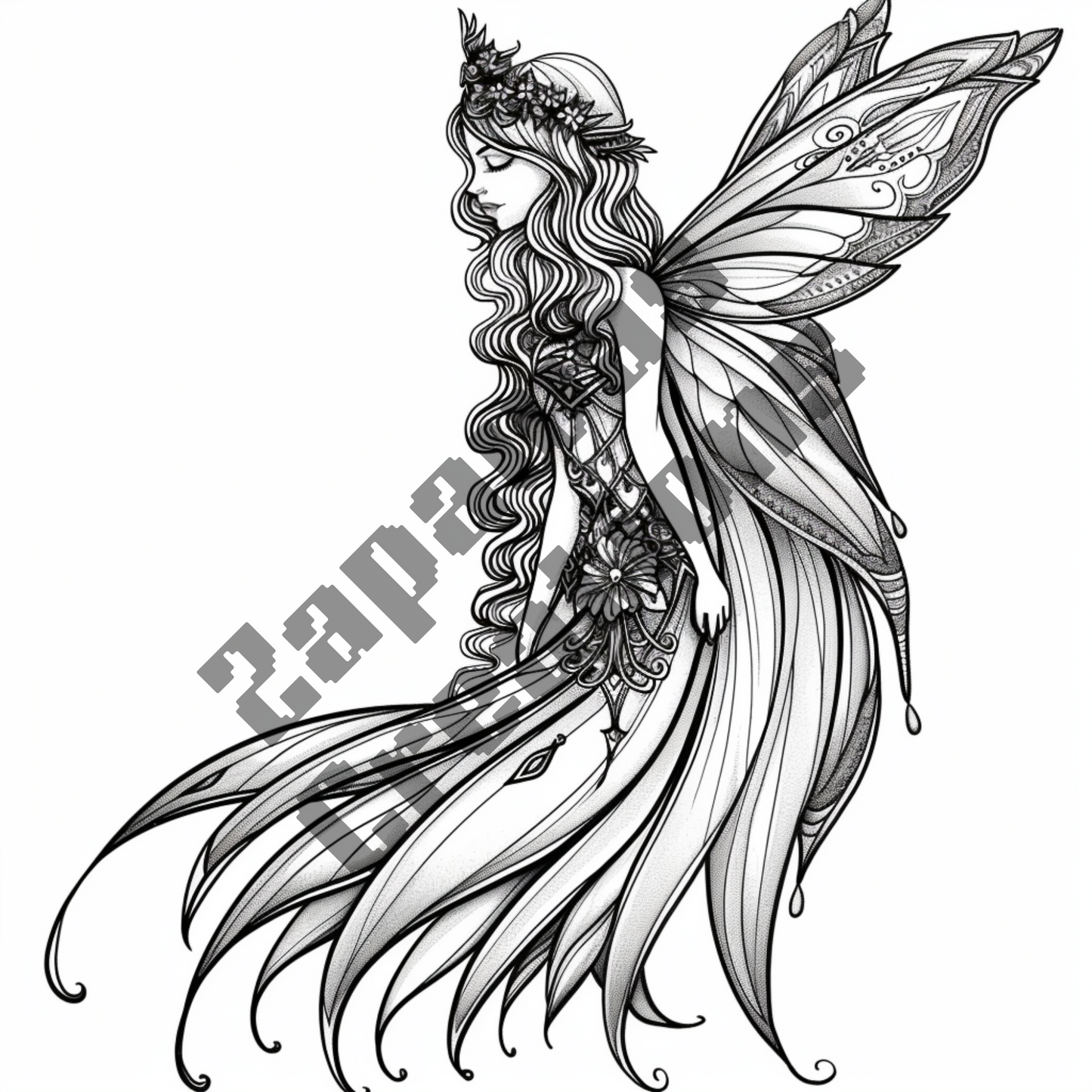 Fairy Coloring Book |  Digital Download | Fantasy Themed Coloring Book