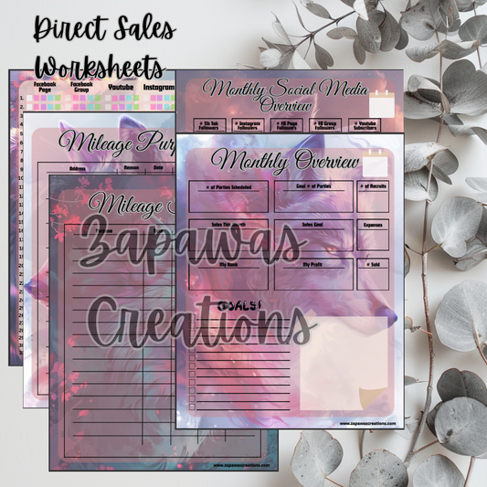 Direct Sales PDF Bundle | Wolf Theme | Digital Download | Tracker | Printable