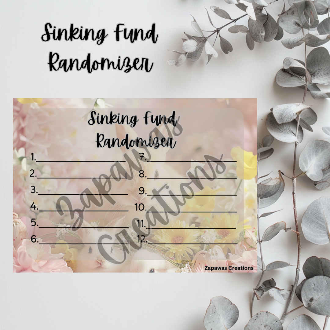 Sinking Fund Randomizer | Easter Bunnies & Chick Themed  | Digital Download | Cash Budgeting | Printable