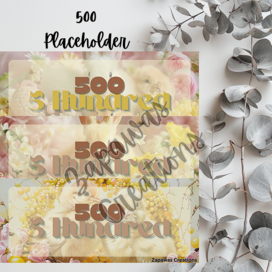 Money Placeholder | Easter Bunnies & Chicks Theme Digital Download | 500 Slips | Set of 3