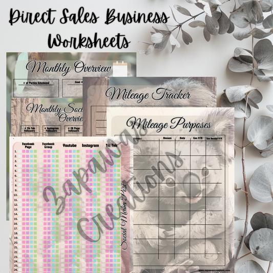 Direct Sales PDF Bundle | Koala Theme | Digital Download | Tracker | Printable