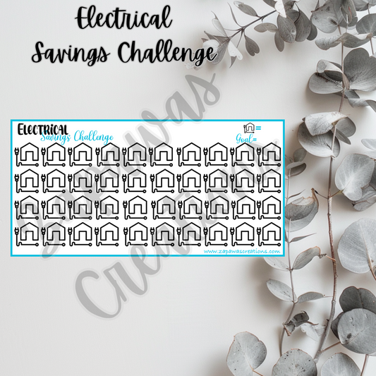 Electrical Savings Challenge | Digital Download | Cash Budgeting | PDF