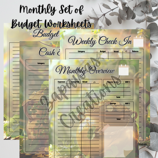 Monthly Budget Cash Saving PDF Bundle |St Patrick's Day Theme | Digital Download | Tracker | Printable