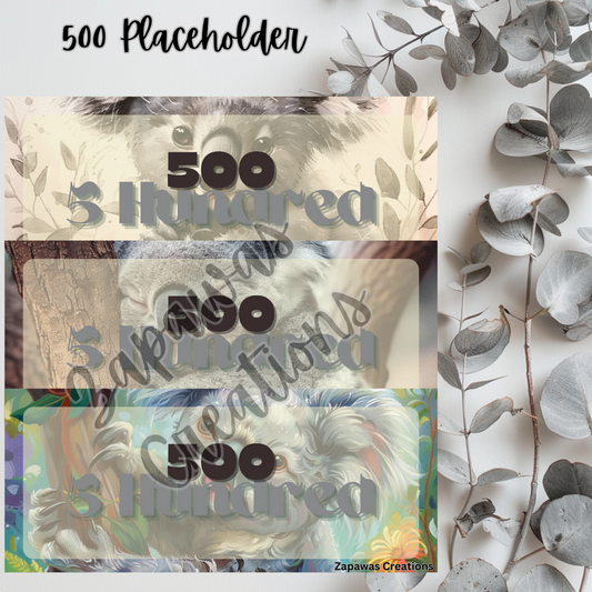 Money Placeholder | Koala Theme Digital Download | 500 Slips | Set of 3