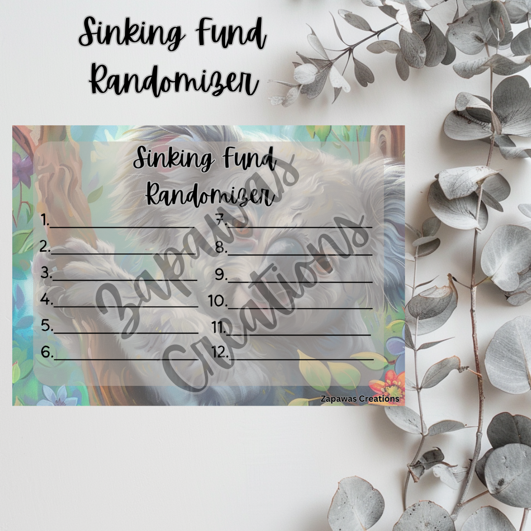 Sinking Fund Randomizer | Koala Themed  | Digital Download | Cash Budgeting | Printable