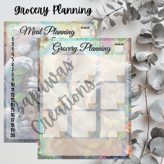 Grocery Worksheet PDF Bundle | Koala Themed | Digital Download | Tracker | Printable