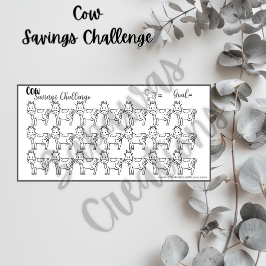 Cow Savings Challenge | Digital Download | Cash Budgeting | PDF