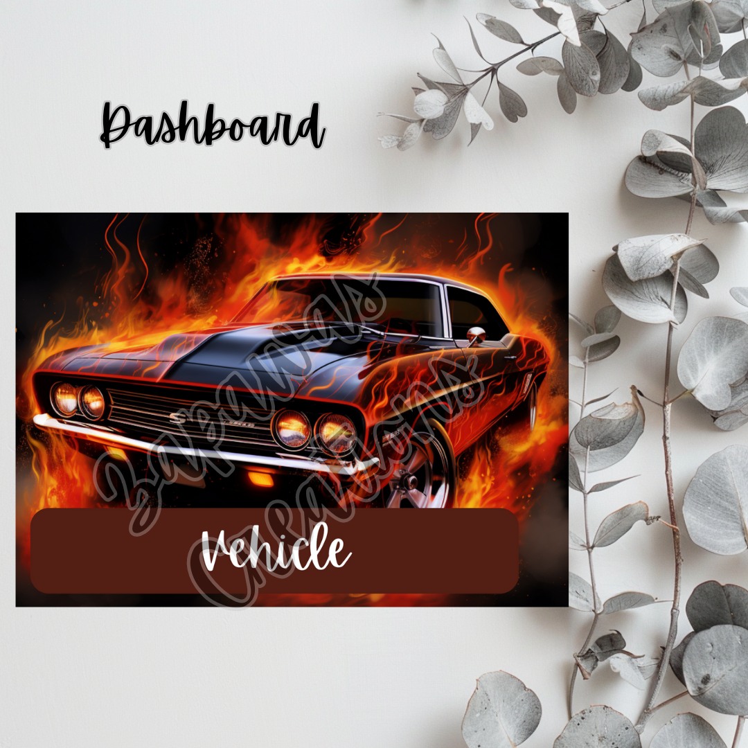 Vehicle Dashboard 5x7 | Digital Download | Cash Budgeting | Printable