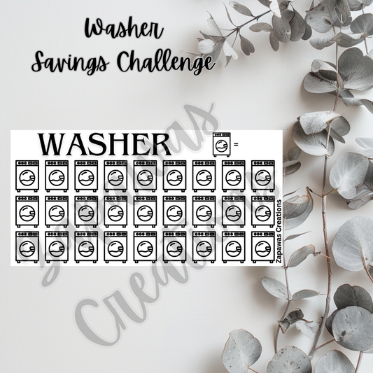 Washer Savings Challenge | Digital Download | Cash Budgeting | PDF