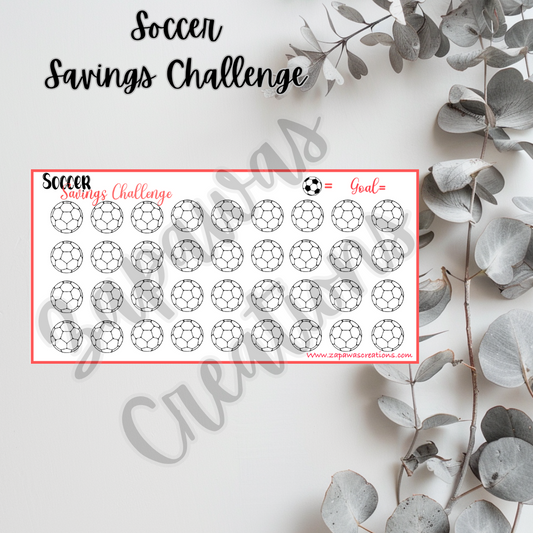 Soccer Savings Challenge | Digital Download | Cash Budgeting | PDF