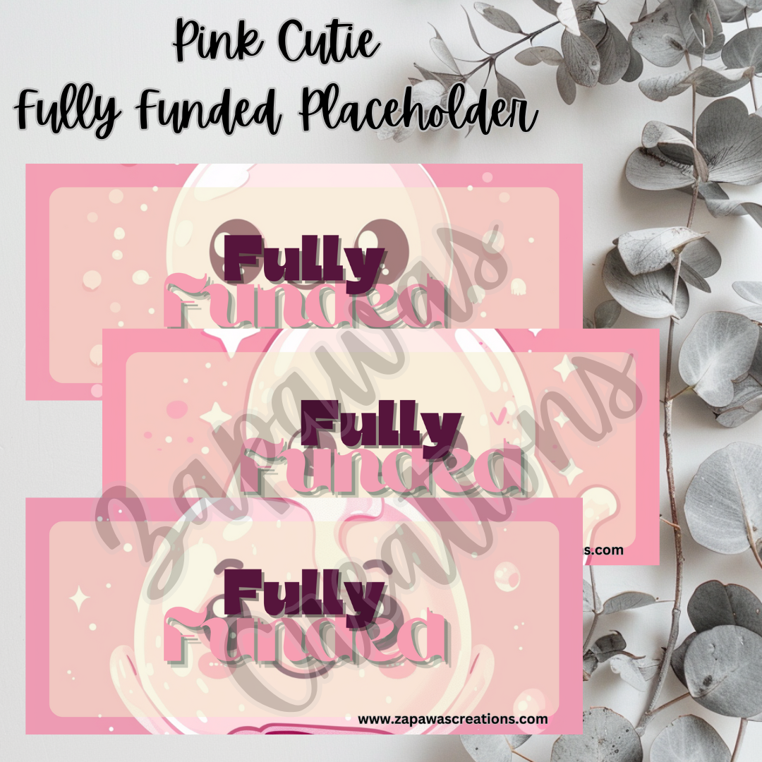 Pink Cutie Money Placeholder | Digital Download | Fully Funded Slips | Set of 3