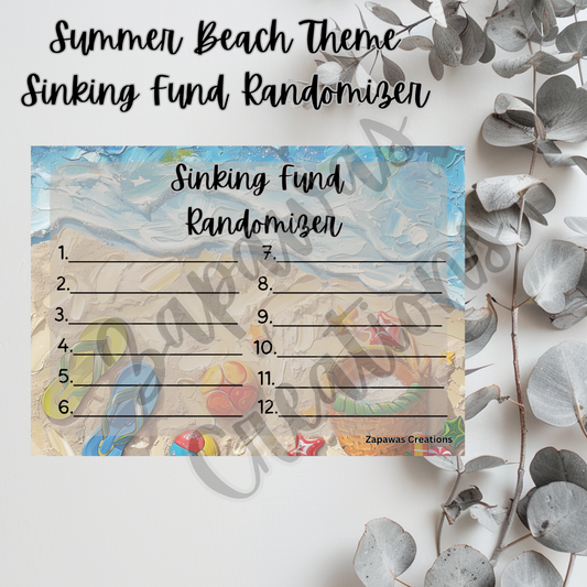 Summer Beach Sinking Fund Randomizer  | Digital Download | Cash Budgeting | Printable