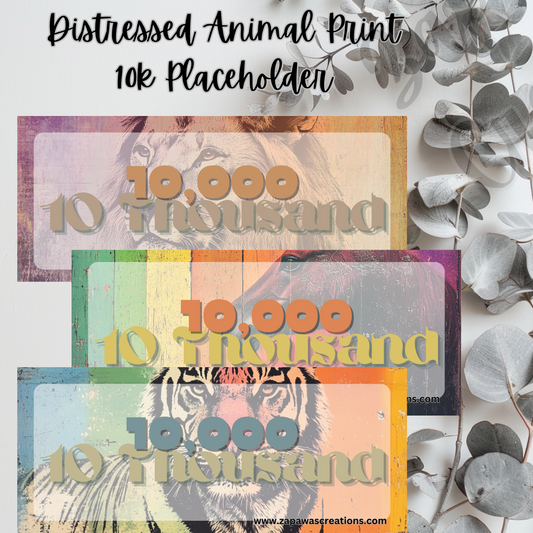 Distressed Animal Print Money Placeholder |  Digital Download | 10,000 Slips | Set of 3