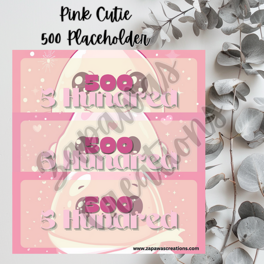 Pink Cutie Money Placeholder | Digital Download | 500 Slips | Set of 3