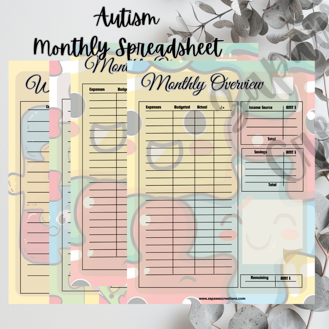 Autism Awareness Complete Budget Bundle | Digital Download | Cash Budget Bundle