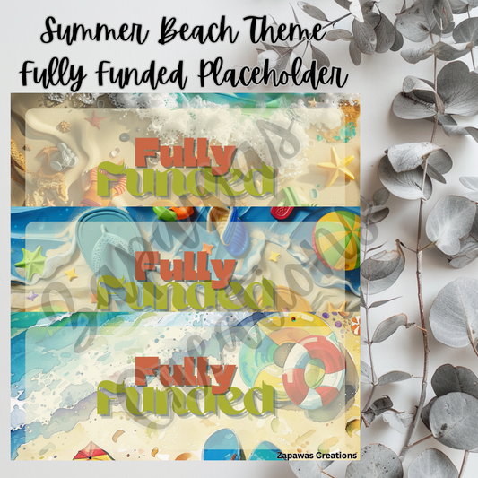 Summer Beach Money Placeholder | Digital Download | Fully Funded Slips | Set of 3