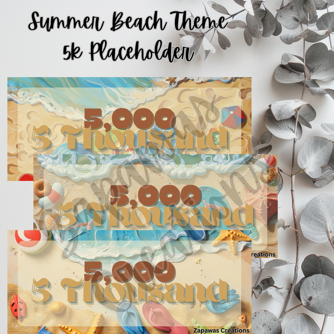 Summer Beach Money Placeholder | Digital Download | 5k Slips | Set of 3