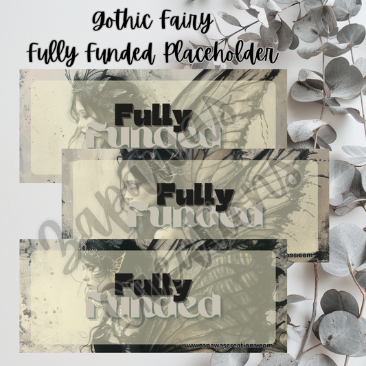 Gothic Fairy Money Placeholder | Digital Download | Fully Funded Slips | Set of 3