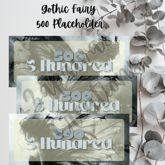 Gothic Fairy Money Placeholder | Digital Download | 500 Slips | Set of 3