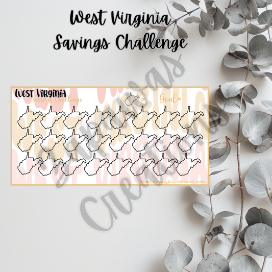 West Virginia Savings Challenge | Digital Download | Cash Budgeting | PDF