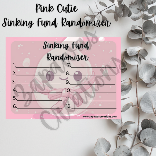 Pink Cutie Sinking Fund Randomizer  | Digital Download | Cash Budgeting | Printable