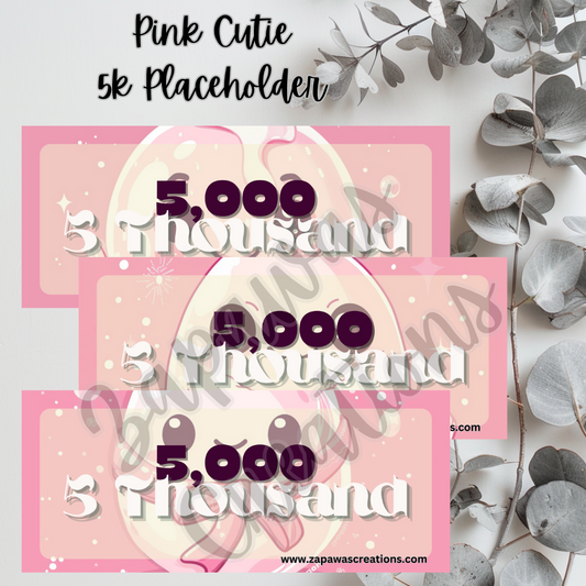 Pink Cutie Money Placeholder | Digital Download | 5k Slips | Set of 3