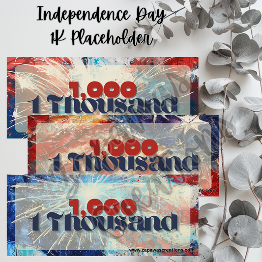 Independence Day Money Placeholder | Digital Download | 1000 Slips | Set of 3