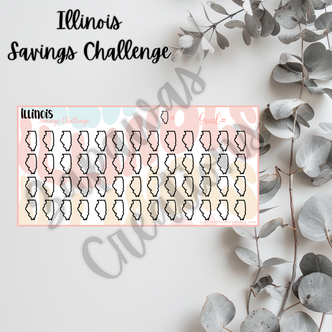 Illinois Savings Challenge | Digital Download | Cash Budgeting | PDF