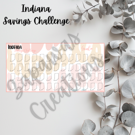 Indiana Savings Challenge | Digital Download | Cash Budgeting | PDF