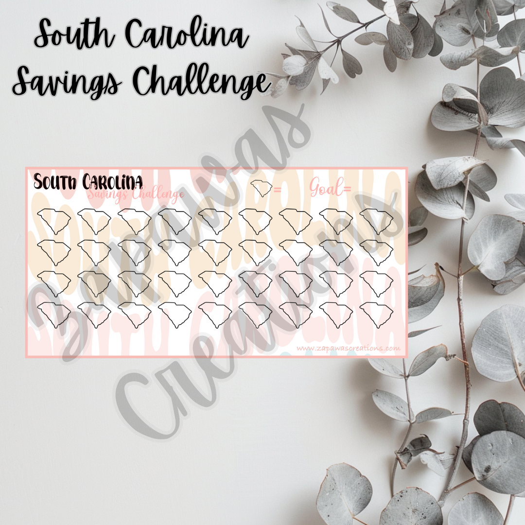 South Carolina Savings Challenge | Digital Download | Cash Budgeting | PDF