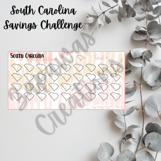 South Carolina Savings Challenge | Digital Download | Cash Budgeting | PDF