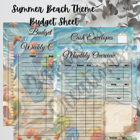 Summer Beach Complete Budget Bundle | Digital Download | Cash Budget Bundle