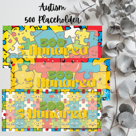 Autism Awareness Money Placeholder | Digital Download | 500 Slips | Set of 3