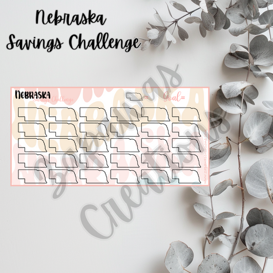 Nebraska Savings Challenge | Digital Download | Cash Budgeting | PDF