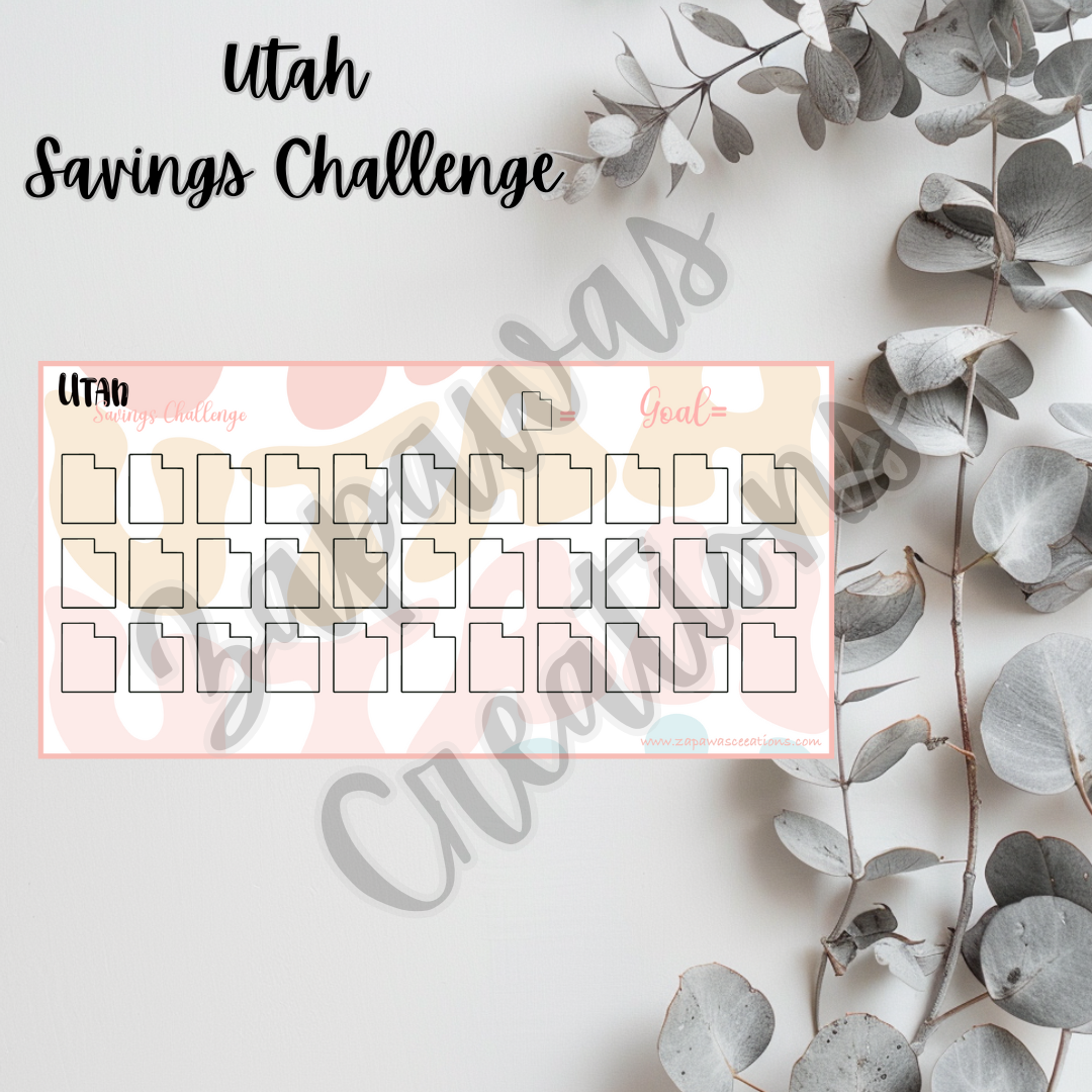 Utah Savings Challenge | Digital Download | Cash Budgeting | PDF