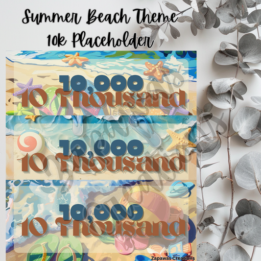 Summer Beach Money Placeholder |  Digital Download | 10,000 Slips | Set of 3