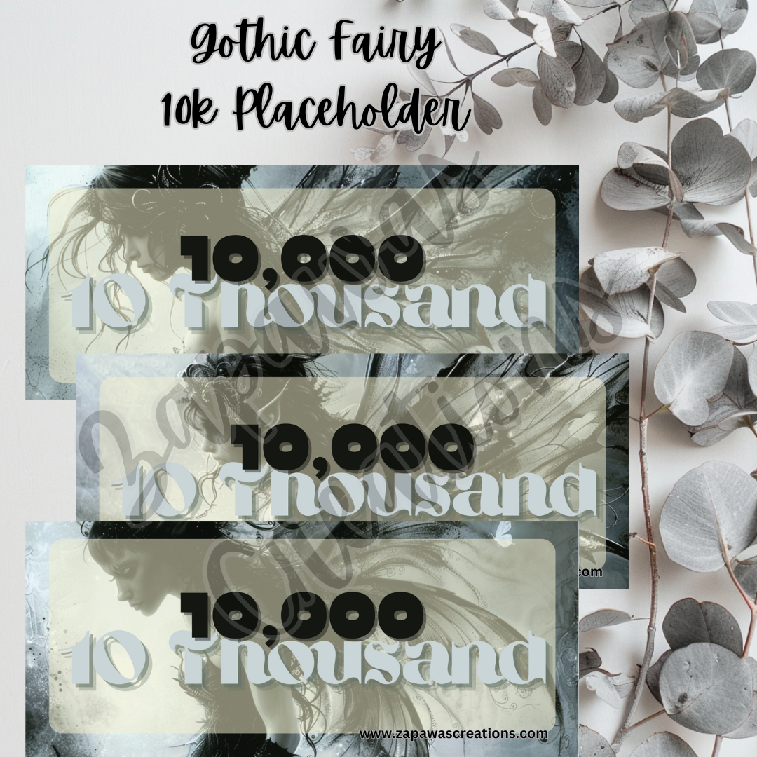 Gothic Fairy Money Placeholder |  Digital Download | 10,000 Slips | Set of 3