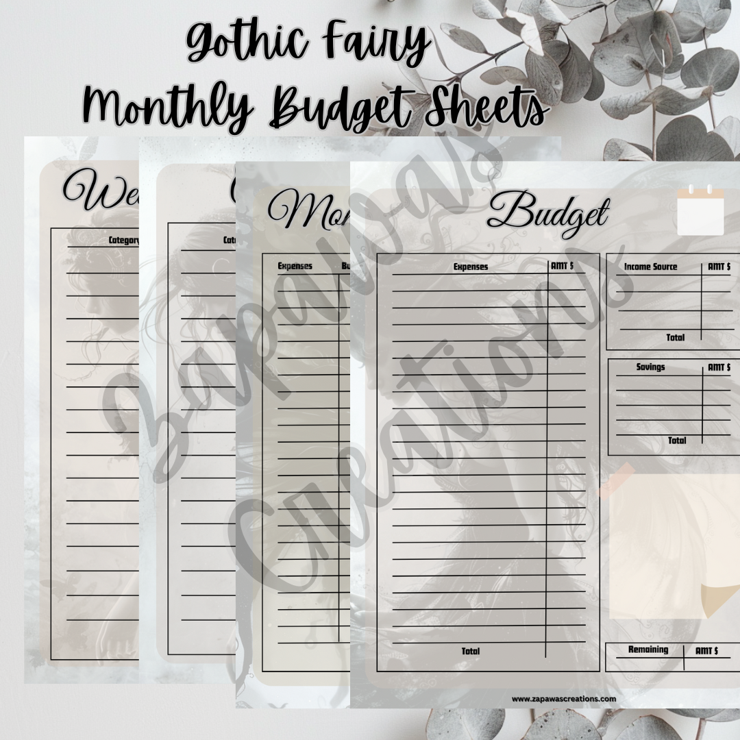 Gothic Fairy Complete Budget Bundle | Digital Download | Cash Budget Bundle