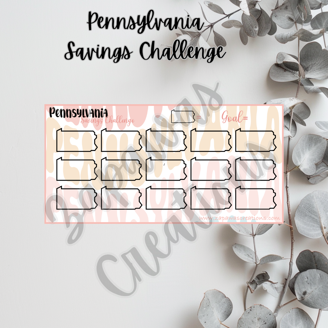 Pennsylvania Savings Challenge | Digital Download | Cash Budgeting | PDF (Copy)