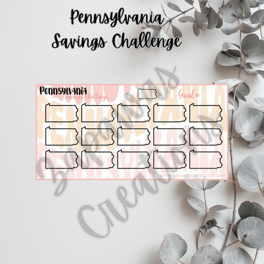 Pennsylvania Savings Challenge | Digital Download | Cash Budgeting | PDF (Copy)