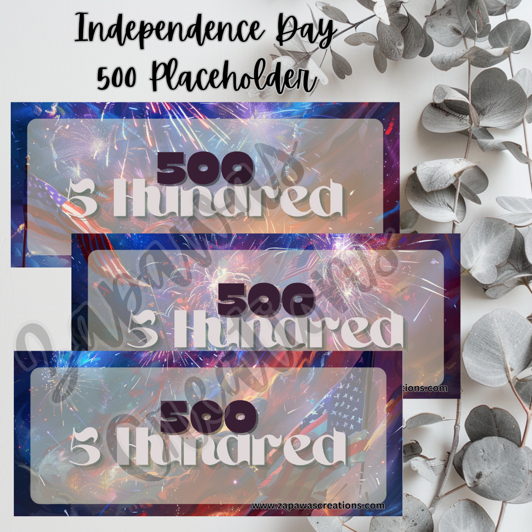 Independence Day Money Placeholder | Digital Download | 500 Slips | Set of 3